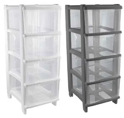 Obrázok produktu pre Univerzálna komoda „ESSENTIAL“ so 4 zásuvkami, 29,5 x 36 x 76 cm – farba: biela