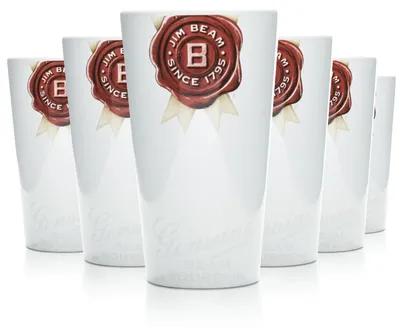 Produktbild von 12x Jim Beam Gläser Keramikbecher Glas 0,4l Tontasse Longdrink Cocktail Whisky