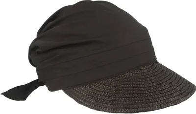 Seeberger Damen Strohcap mit Strohbortenschild  in schwarz