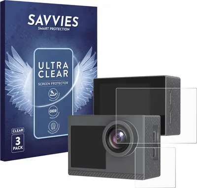 Produktbild von 6x Für Akaso Brave 4 Pro Schutzfolie Savvies Displayschutz Display Schutz Folie Klar Transparent