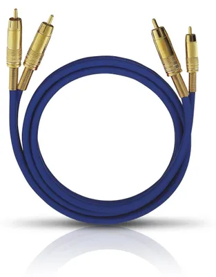 Image de Oehlbach NF 1 Câble audio - 5 m - 2 x RCA mâle audio - 2 x RCA mâle audio - bleu