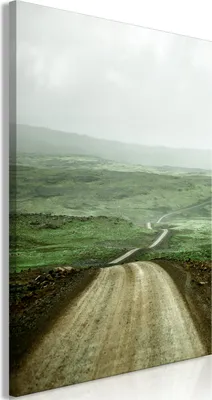 Produktbild von Italienischer Leinwand Leinwandbild - Road Across the Plains (1 Part) Vertical 40x60 cm Landschaften c-B-0592-b-a