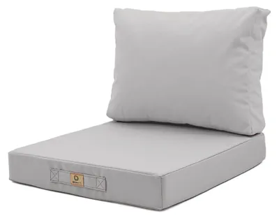 Image de Coussin pour salon de jardin déhoussable 60x60cm Gris galet