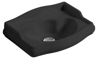 Produktbild von Kerasan RETRO Keramik-Waschtisch 41x30cm, ohne Armaturloch, ohne Überlauf, schwarz matt