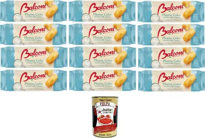 Produktbild von Balconi Plume Cake Classico allo Yogurt Klassischer Joghurt-Pflaumenkuchen vom Balkon 12x 190gr + Italian Gourmet Polpa 400g