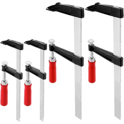 Produktbild von Schraubzwingen Set 4 Stück F-Klemmen Spannweite 300/200mm Maultiefe 80/50mm Stahl