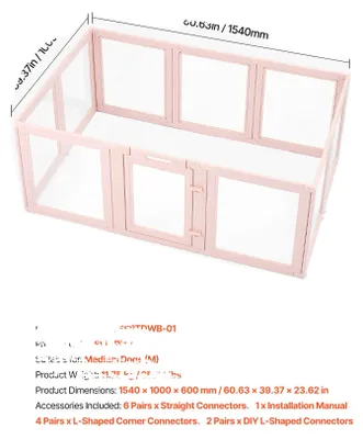 Zdjęcie produktu dla Klatka dla szczeniąt, przezroczysty design, łatwa do czyszczenia