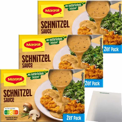 Produktbild von Maggi Schnitzelsauce mit natürlichen Zutaten 3er Pack (für 6x250ml) + usy Block