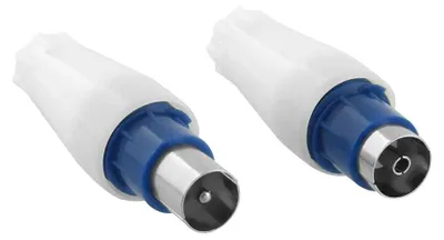Immagine prodotto di T'nB pvmf95, confezione da 2, prese antenna TV, 9,5 mm, bianco/blu