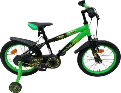 Produktbild von Volare Strike Kinderfahrrad - Jungen - 16 Zoll - Schwarz Grün - Zwei Handbremsen