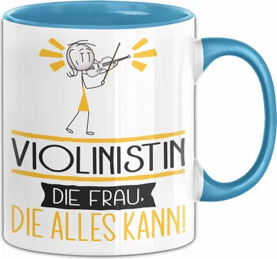 Produktbild von Violinistin Geschenk Tasse Becher Die Frau Die Allen Kann Geschenkidee für eine Violinistin Lustig (Blau)