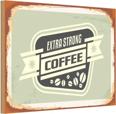 Produktbild von vianmo Holzschild 20x30 cm Kaffee extra strong Coffee Essen Trinken