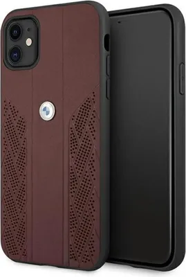 Obrázek produktu pro Etui Bmw Leather Curve Perforate Na Iphone 11 / Xr - Červená barva