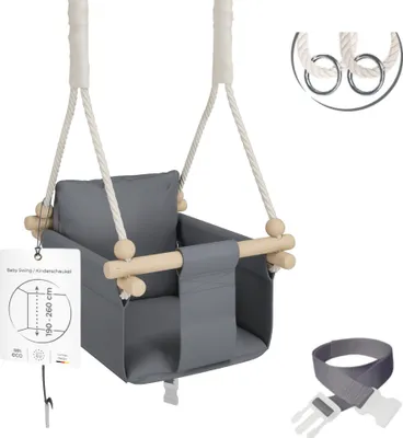 Produktbild von MAMOI® Babyschaukel, Baby schaukel Indoor Outdoor, Kinderschaukel aus Holz, Holzschaukel für Kinder, Schaukeln für türrahmen, Swing, Kleinkinderschauk