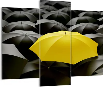 Produktbild von Bild auf Leinwand - Leinwandbild - Regenschirme Regen Wetter - 130x100cm - Wand Bild - Wanddeko - Leinwanddruck - Bilder - Kunstdruck - Wanddekoration - Leinwand bilder - Wandkunst - CB130x100-2564