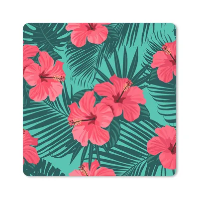 Produktbild von MuchoWow® Mauspad Mousepad Tropisch - Blumen - Palmenblatt 30x30 cm - Mousepads - Maus Mat - Pad - Mausunterlage - Gaming