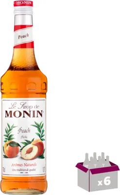 Produktbild von Lot de 6 Sirop Monin - Pêche 1L