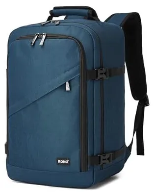Produktbild von KONO Ryanair Handgepäck 40x20x25, Handgepäck Rucksack, Kabinenrucksack für Flugzeug, Reiserucksack mit 180° Öffnung, Organizerfach, Gepäckgurt und Atm