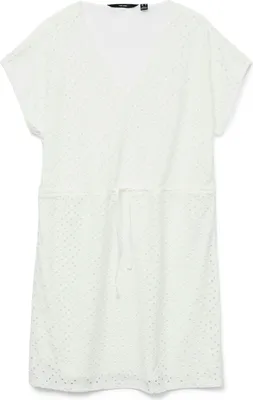 Produktbild von VERO MODA Kurzarmkleid mit V-Ausschnitt und Lochmuster Größe: S