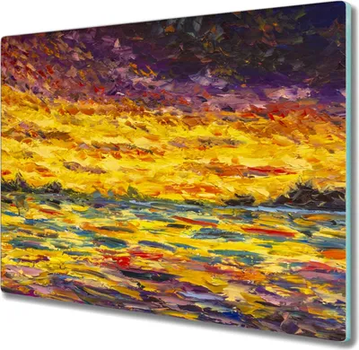 Produktbild von Coloray Herdabdeckplatte 60x52 cm Schneidebrett Kochplattenabdeckung Küchenbrett Hackbrett - Sonnenuntergang