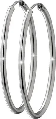 Produktbild von Paar 925 Sterling Silber Creole Ohrringe Ohrschmuck Ohrhänger Rhodiniert 40mm 7420