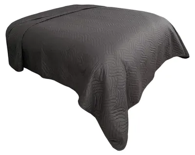 Produktbild von Tagesdecke Bettüberwurf 220x240 cm Anthrazit Unifarben wattiert gesteppt wellenförmig