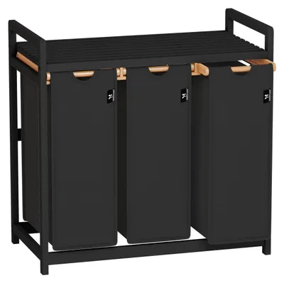 Image de Panier à linge d'une capacité de 150 litres, avec 3 compartiments