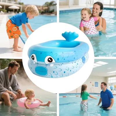 Produktbild von Faltbarer Pool für den Garten, tragbar und aufblasbar | Wal-Design für Jungen und Mädchen, für Haus, Innenbereich, Partys, Balkon, Strand, Camping, Urlaub