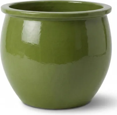 Produktbild von Provencelia Keramik Pflanzkübel Newton Olive, Ø28 x H34 cm, frostbeständig, handgefertigt, glasiert, Outdoor, Garten, Terrasse, winterfest