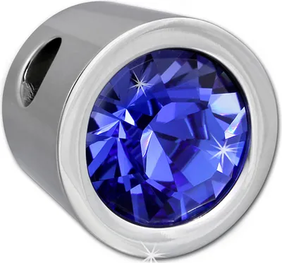 Produktbild von Amello Kettenanhänger 14mm Zirkonia Edelstahl blau silber Damen Halsschmuck ESHS01B