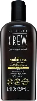 Obrázok produktu pre American Crew 3-in-1 Ginger + Tea šampon, kondicionér a sprchový gel 250 ml