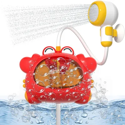 Produktbild von Badewannenspielzeug Krabbe, Badewannenspielzeug, Krabbe Badespielzeug Bubble mit Musik, Duschkopf, wasserdicht, Badespielzeug Baby ab 1 2 3 4 Jahr