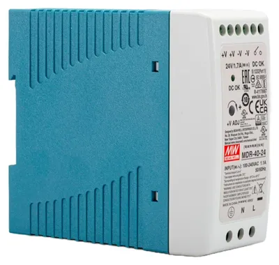 Zdjęcie produktu dla MEANWELL MDR-40-24, zasilacz DC AC na szynę DIN, DIN, 40W 24V 1.74A