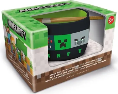 Zdjęcie produktu dla Miska na ramię i pałeczki Minecraft, zestaw upominkowy