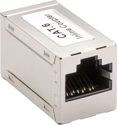 Produktbild von RJ45 Modularkupplung/Verbinder, CAT 6, Vollmetallgehäuse 2x RJ45-Buchse (8P8C)