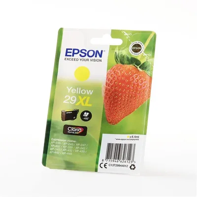 Produktbild von Epson Strawberry Singlepack Yellow 29XL Claria Home Ink, High (L) Yield, Gelb, Tinte auf Pigmentbasis, 6,4 ml, 1 Stück(e), Einzelpackung