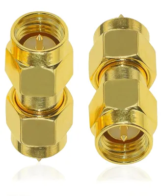 SMA-Stecker-Stecker-Adapter, 2 St., vergoldet, 50 Ohm