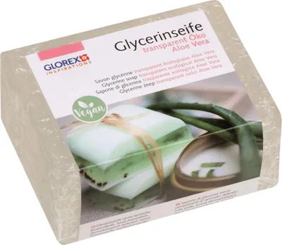 Produktbild von GLOREX Glycerin-Seife Öko 500g mit Aloe Vera transparent, Hände & Körper, Barseife, Transparent, Rechteckig, Aloe Vera, 500 g