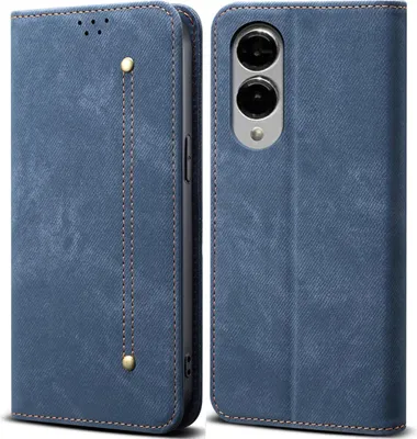 Immagine prodotto di Custodia per Samsung Galaxy S25 Edge, Custodia a portafoglio in pelle con chiusura magnetica e supporto blu