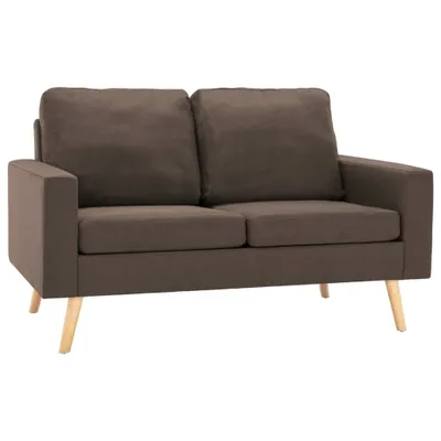 Image de vidaXL Canapé 2 places marron tissu