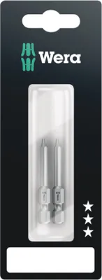 Produktbild von Wera Bit Torx 10 Länge 50mm 1 / 4 Zoll 6-kant D6,3 zähhart Karte mit 2 St. 867 / 4 Z TX 10 SB - 5073720001
