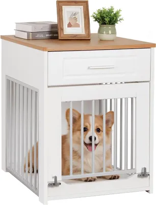 Produktbild von Hundebett / Hundehütte - Sichere Ruhezone - Klappbare Tür - Für kleine Hunde - Weiß