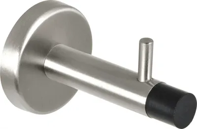 Produktbild von Wandtürpuffer mit Haken, Länge 82 mm, Edelstahl matt