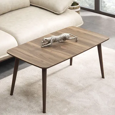 Obrázok produktu pre Skye Decor, kvalitný konferenčný stolík, orech, 100 x 45 x 53 cm | 100 % MDF, hrúbka 18 mm | S drevenými nohami | Moderný škandinávsky štýl, ideálny do vášho domova!