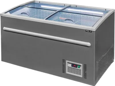 Zdjęcie produktu dla Zamrażarka sklepowa skrzyniowa przeszklona NoFrost Mega-M OZI i145 automatyczne rozmrażanie 145x85x87 cm 386L