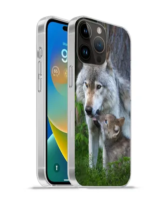Produktbild von MuchoWow® Handyhülle Schutzhülle Hülle für Apple iPhone 14 Pro Max Wolf - Moos - Wald - Welpe Silikon Softcase Handy Hülle - Hardcover