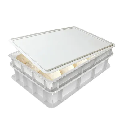 Produktbild von 2x Pizzaballenbox mit Deckel, 40x30x7,5 cm | Gärbox, Teigwanne für Pizzateig.Teigbox für 6 Pizzaballen, Pizzateigbehälter