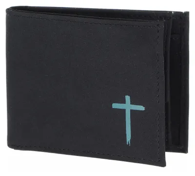 Zdjęcie produktu dla oxmox Geldbörse New Cryptan RFID Protect Pocketbörse Freedom Cross Print Cyan Black schwarz