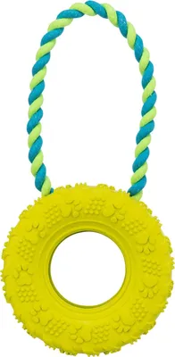 Produktbild von TRIXIE Hundespielzeug Reifen am Tau - lime - ø 15/31 cm