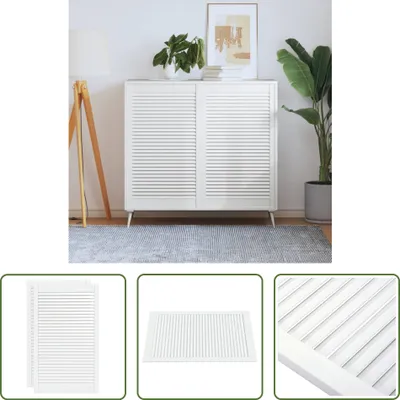 Immagine prodotto di The Living Store ante dell'armadio a doghe design 2 pezzi bianco 99,3x59,4 cm legno massiccio
